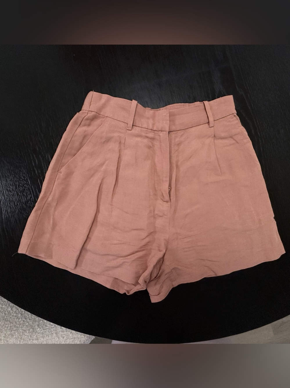 H&M Dusty Rose High-Rise Pleated Women's Shorts